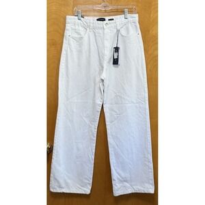 Piombo Womens Straight Leg White Denim 100% Cotton Jeans Sz 10‎